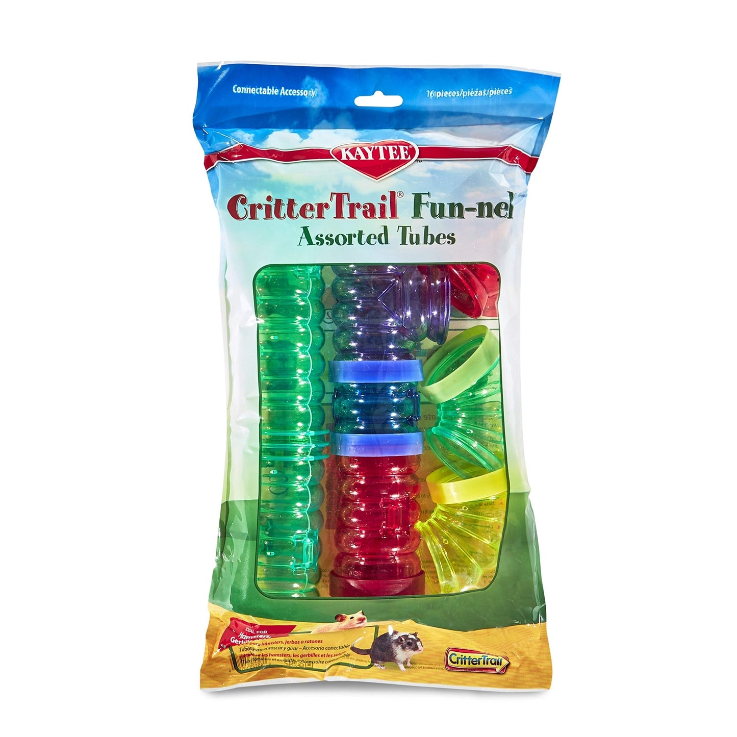 Kaytee Critter Trail Fun-nel 16-Piece Assorted Small Animal Habitat Tubes