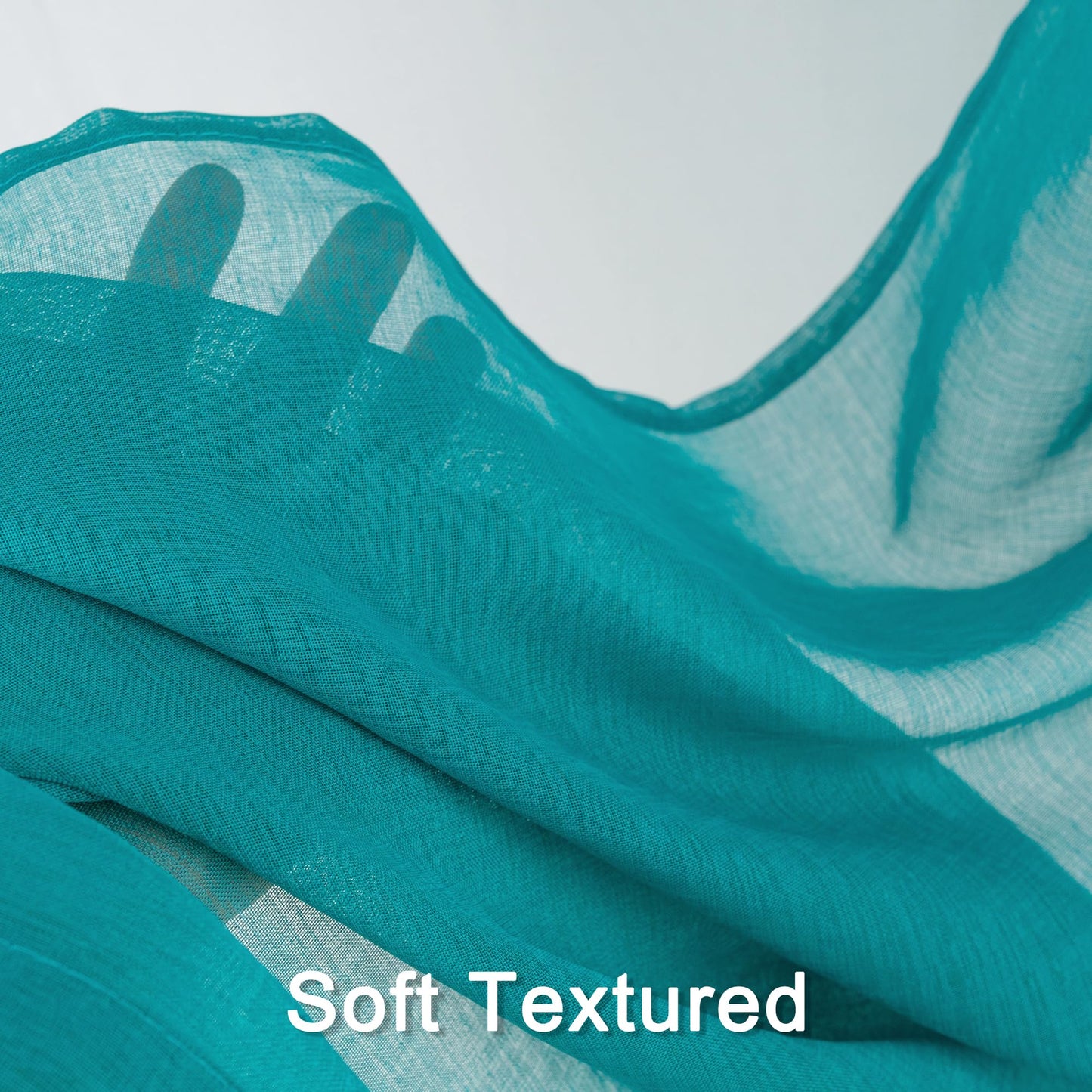 Semi Sheer Window Treatment Light Weight Slub Rod Pocket34"x95"Turquoise,2Panels