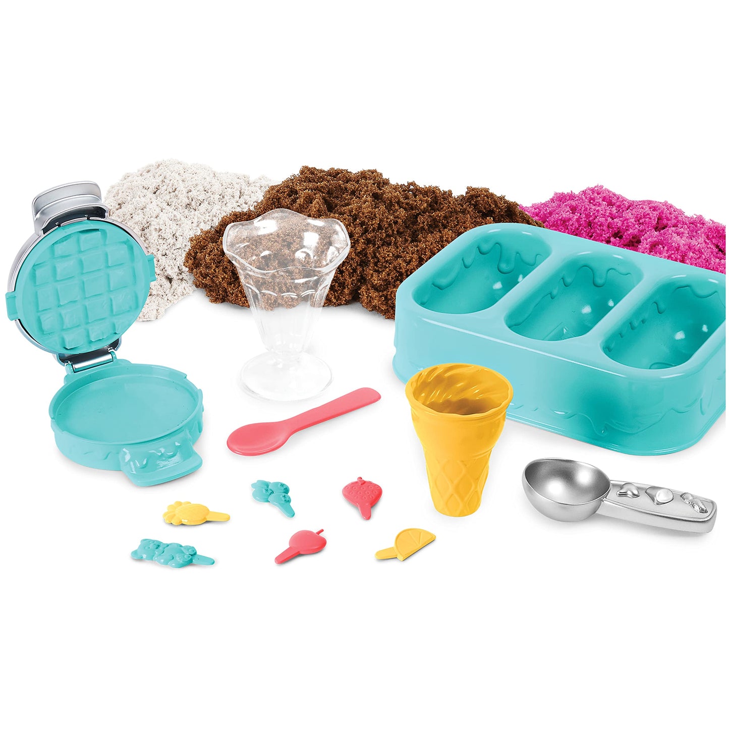 Kinetic Sand Scents Ice Cream Treats Playset 3 Colors 6 Serving Tools New