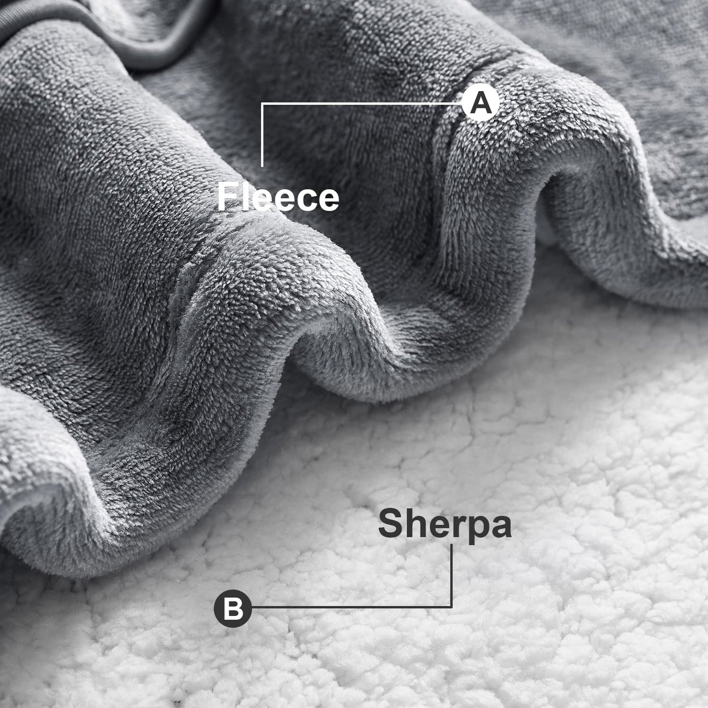 Hansleep Hoodie Blanket with Pocket for Adults - Grey Long 32" x 58"