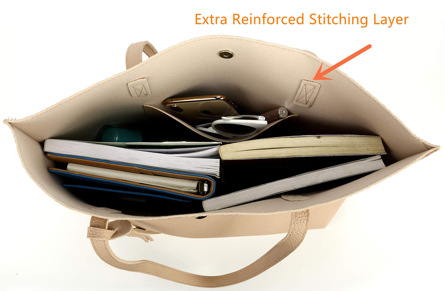 Nodykka Womens Tote Bags Satchel Handbags PU Faux Leather Shoulder Purse Brown