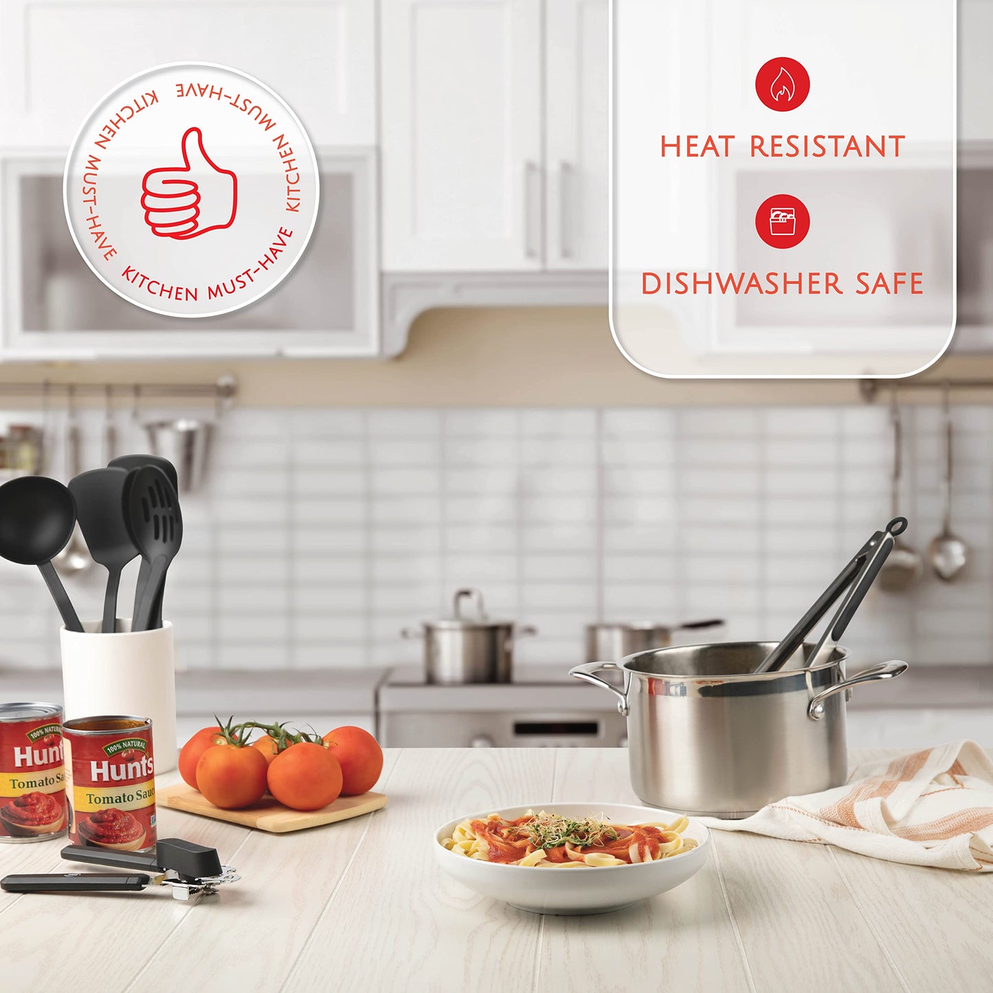 Kitchen Utensils Set, Cooking Utensil Set 24 Pcs Nylon and Stainless Steel