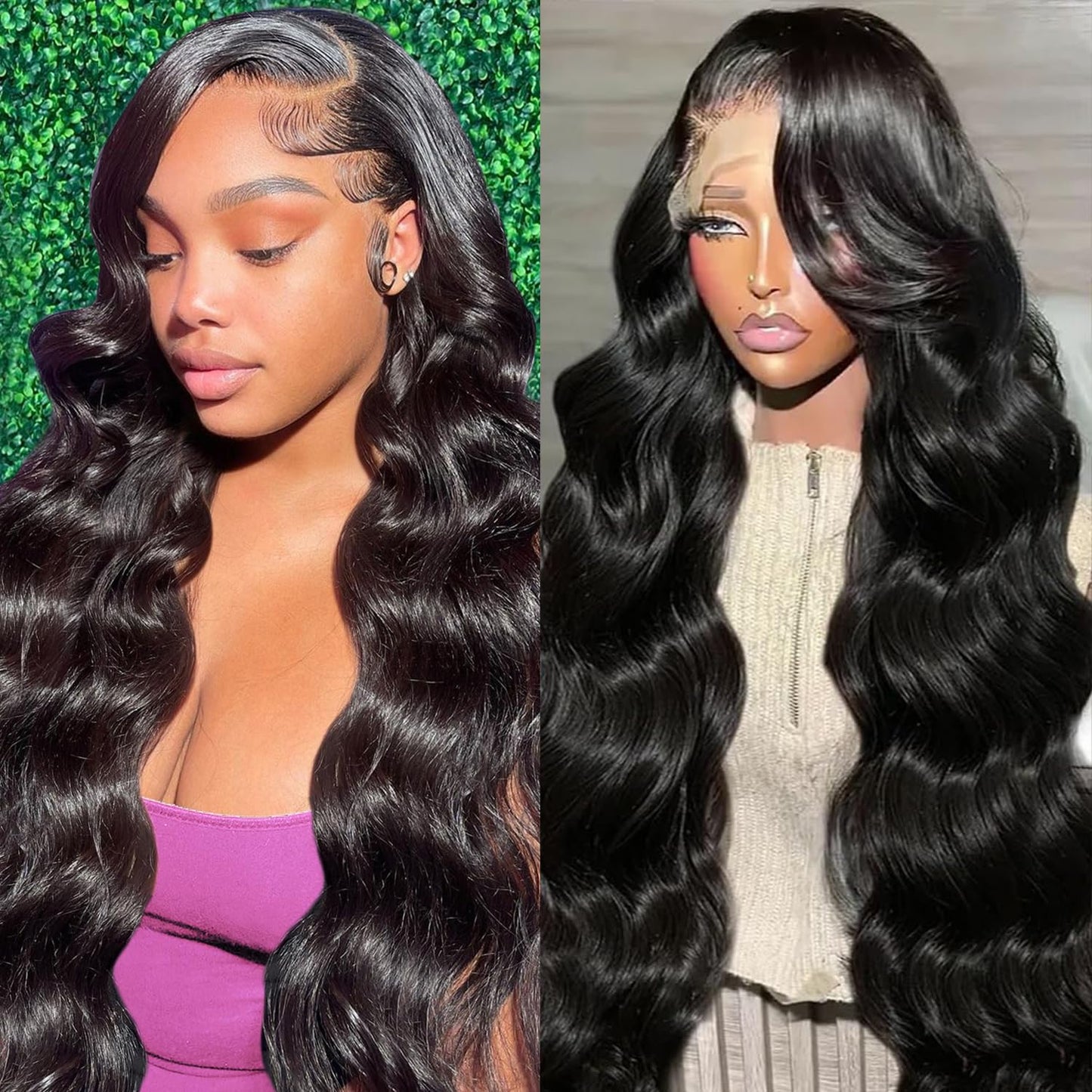 Body Wave Lace Front Wigs Human Hair Pre Plucked 180 Density 26 Inch 13x4 HD