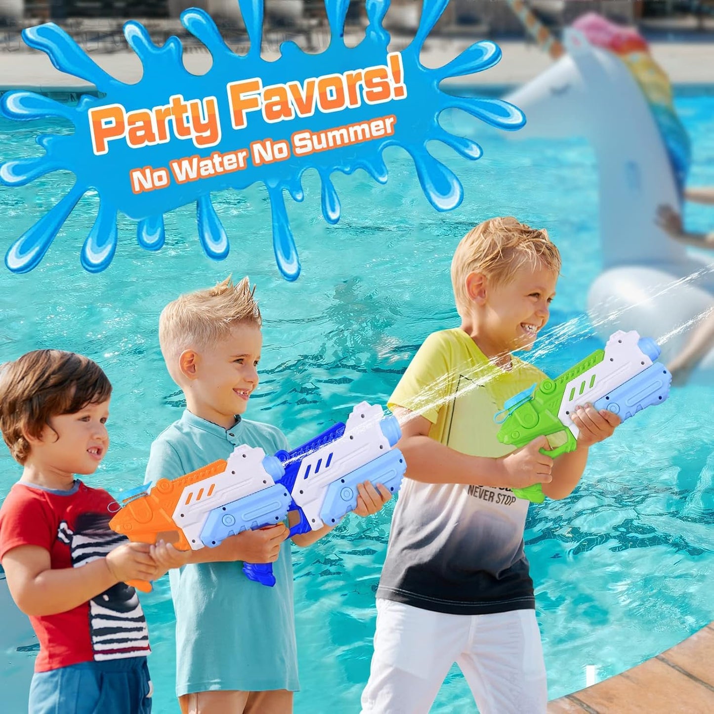 4 Pack Water Guns for Kids Adults - Super Squirt Watergun Soaker Long Shooting R
