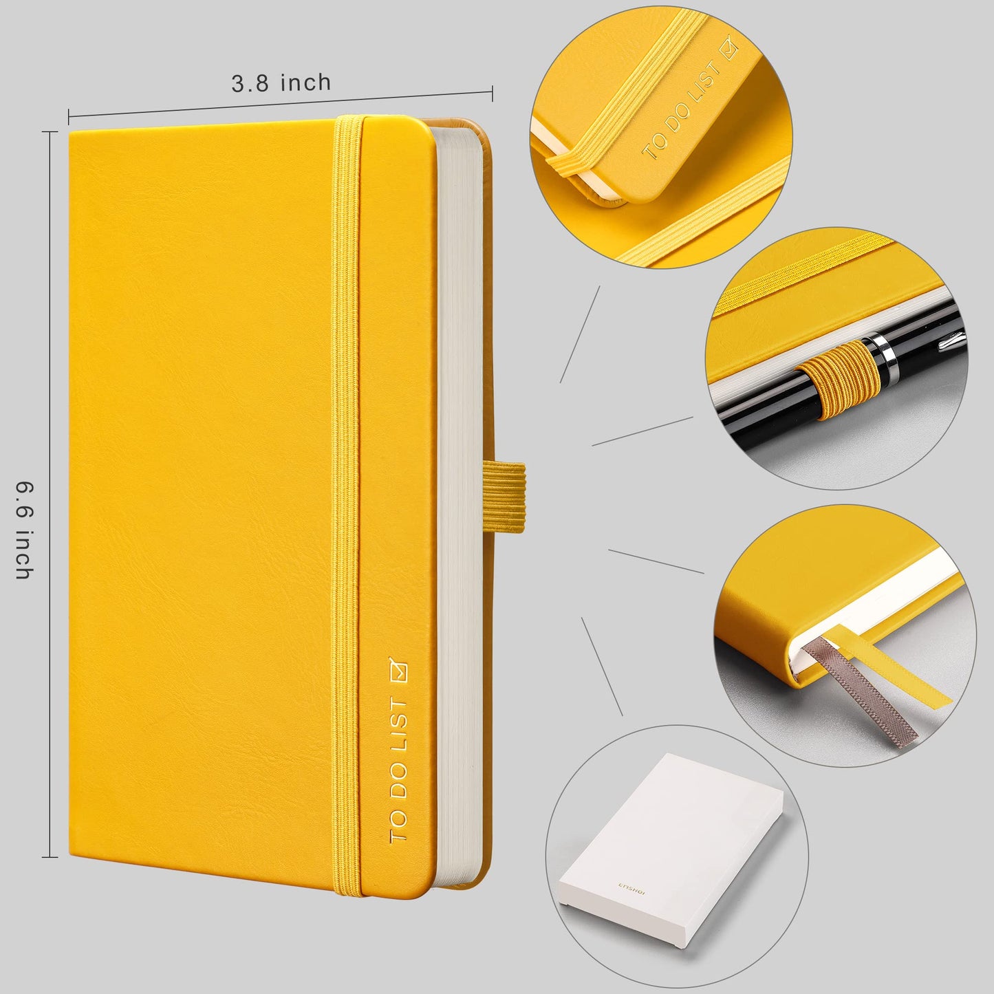 To Do List Notepad, 6.6x3.8" Daily Planner, Hourly Appointment Book, Yellow