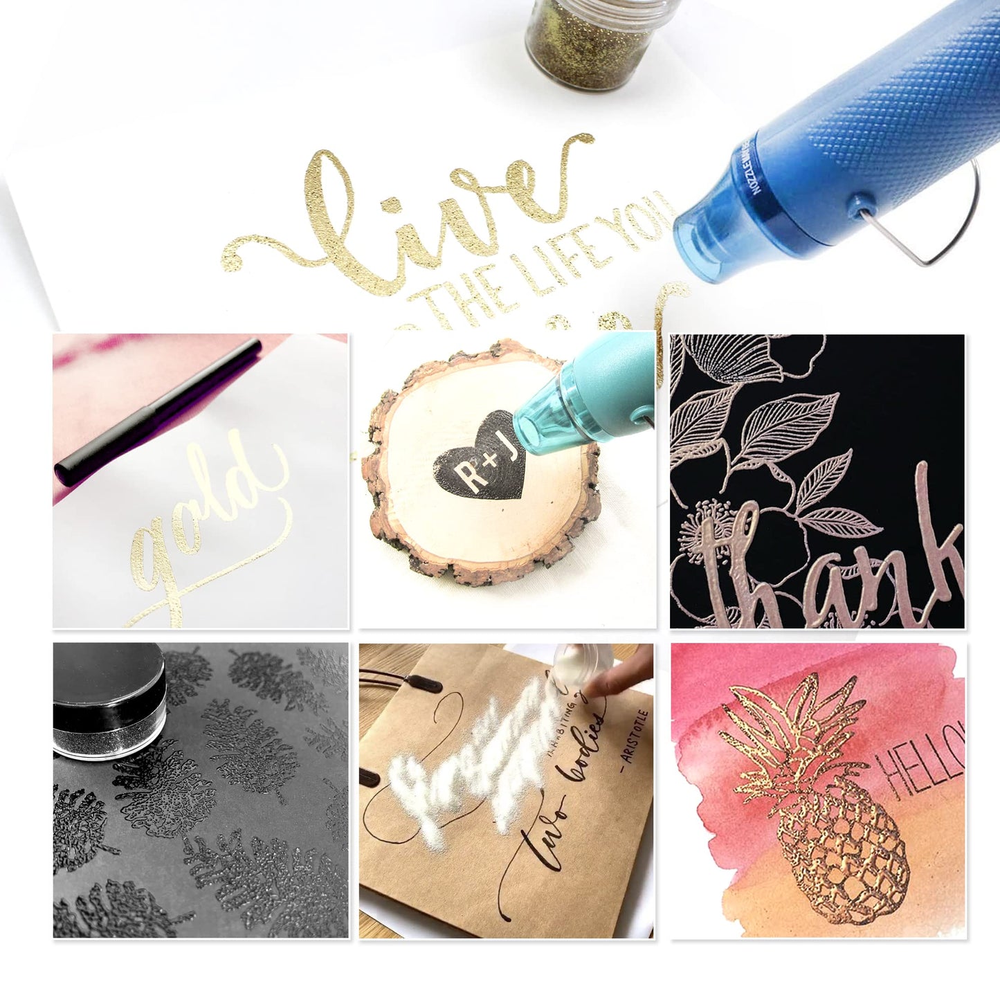 Embossing Kit, Powder, Clear Embossing Pen, Embossing Ink Pad, 8X 10ml