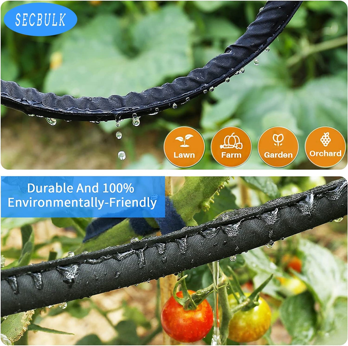 2024 Flat Soaker Hose 100 ft for Garden, 100' (50ft x 2) Linkable Drip Hose Diy