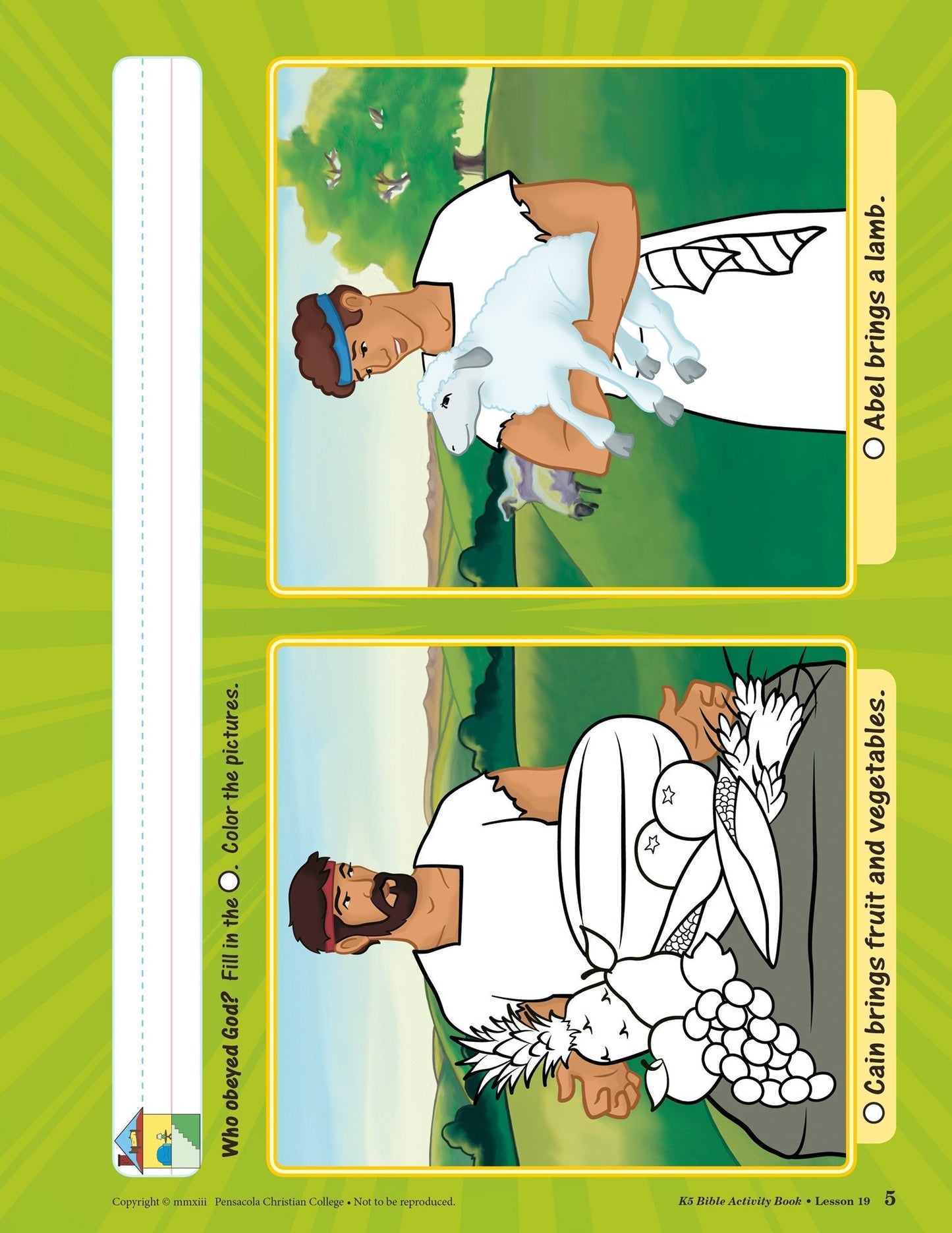 K5 Bible Activity Book - Abeka Bible Coloring and Activity Book