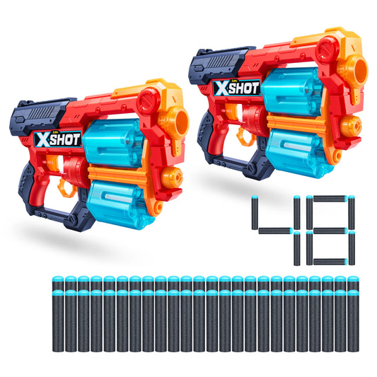 Excel Xcess 2 Pack 48 Darts, X-Shot Foam Dart Blaster Combo Pack, Red/orange
