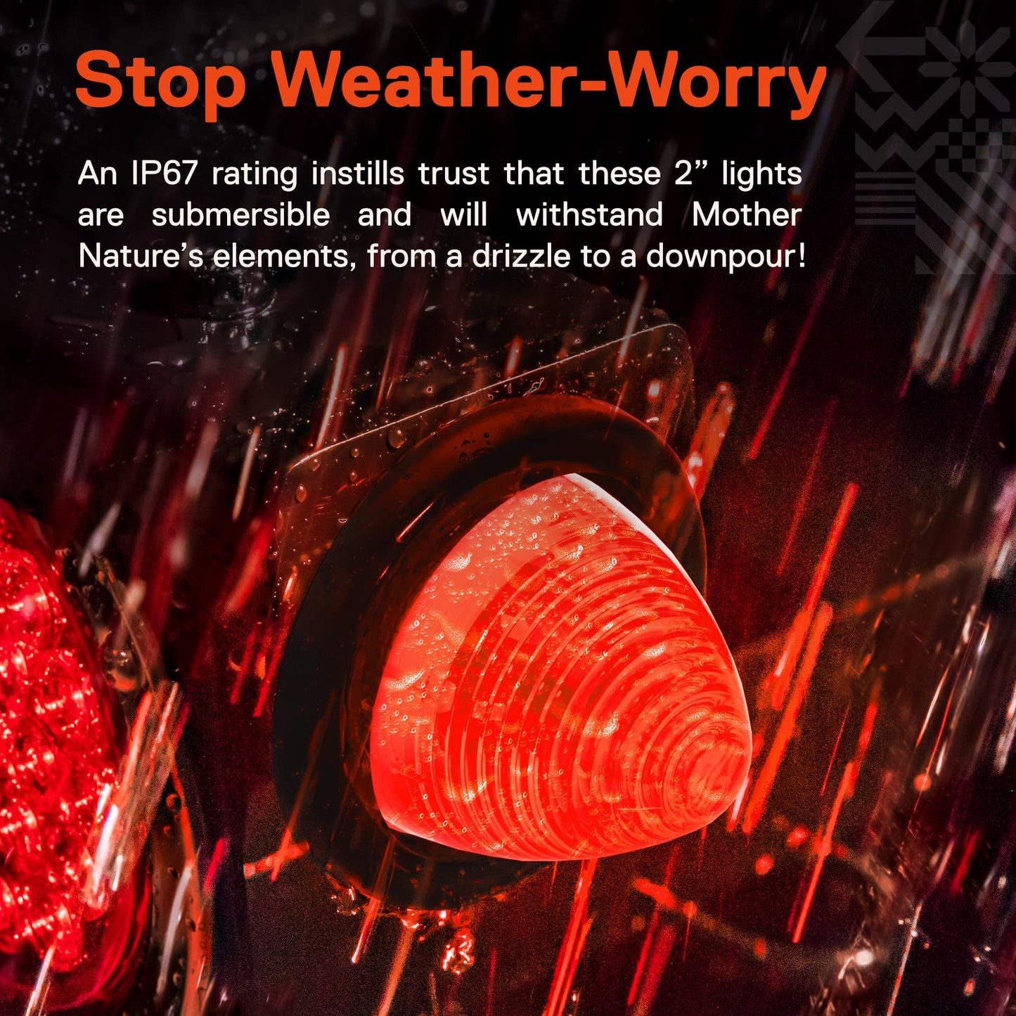 TRUE MODS 2pc, 2 Inch Round Red Beehive LED Boat Trailer Marker Light