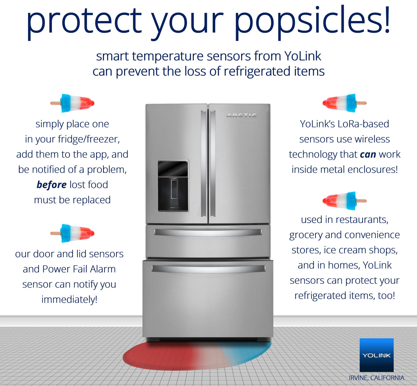 Smart Wireless Temperature/Humidity Sensor Wide Range for Freezer Fridge Monitor