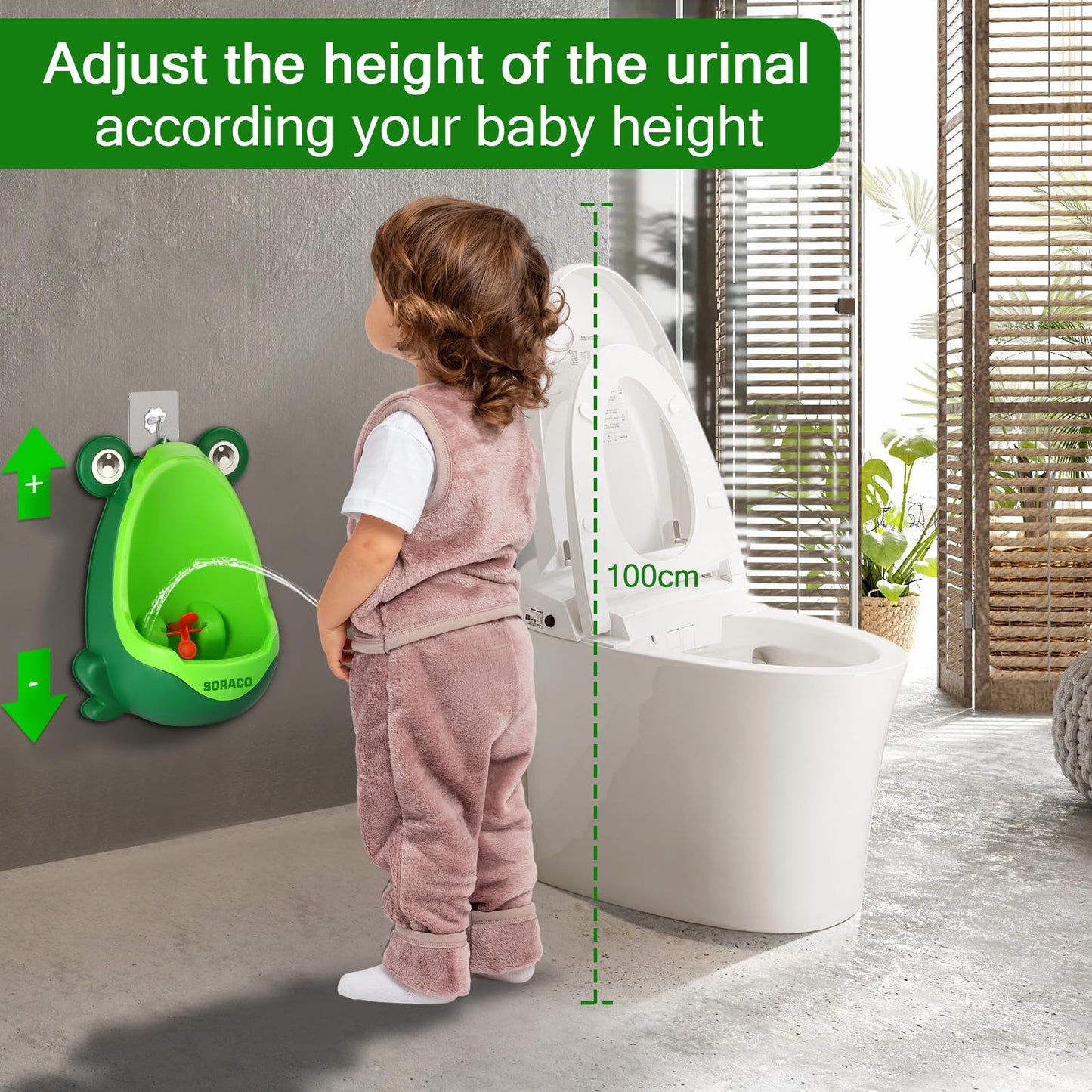 Frog Potty Training Urinal for Toddler Boys with Funny Aiming Target, (Green)