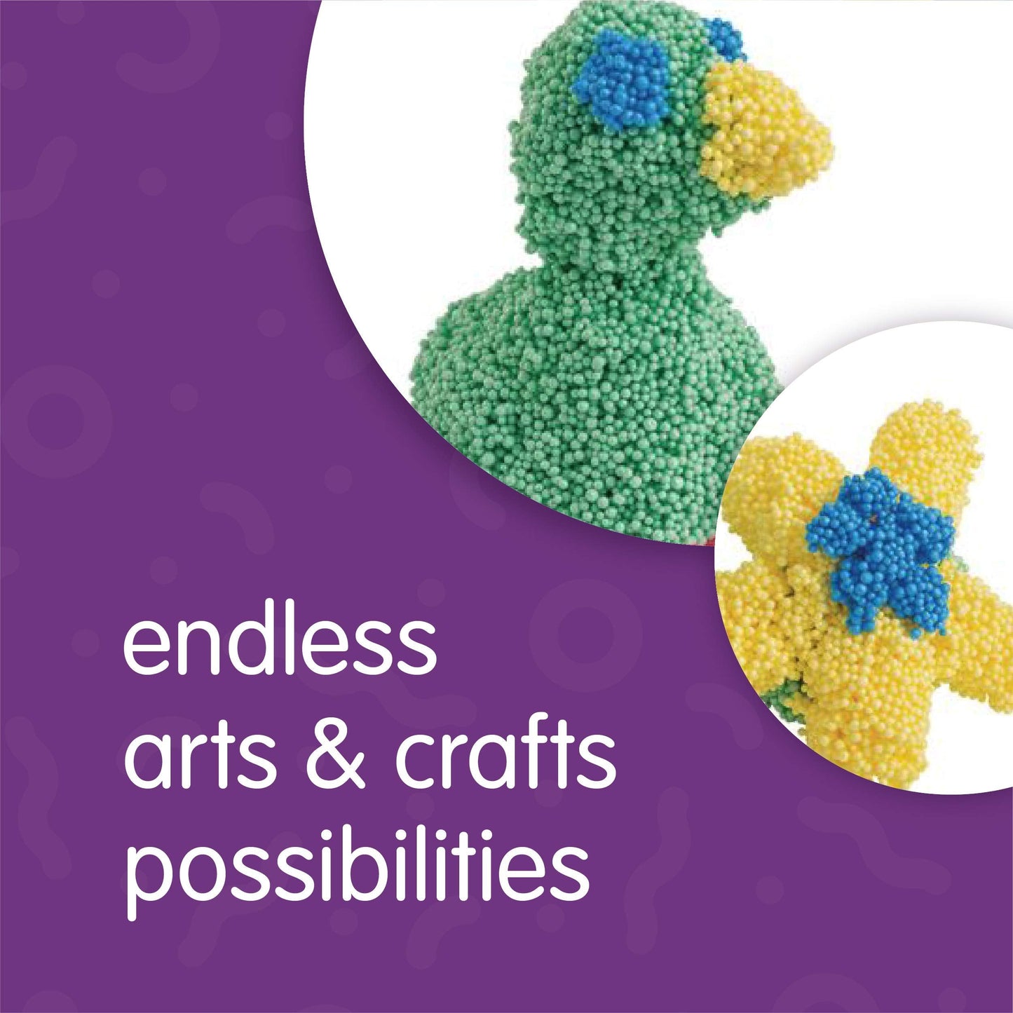 Colorations Incredible Foam Dough, 4 Colors, 3.5 OZ. each, Plastic Storage Tubs