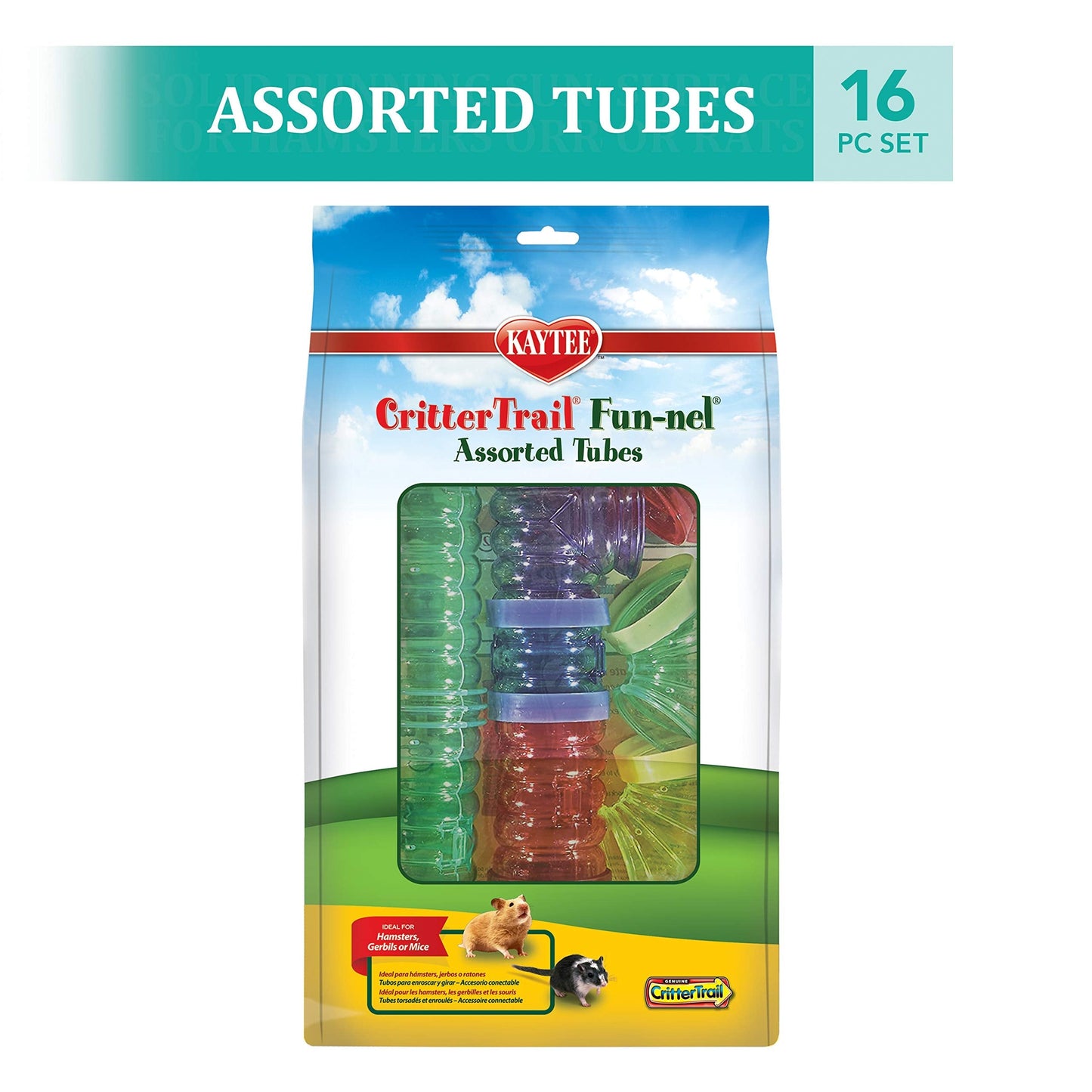 Kaytee Critter Trail Fun-nel 16-Piece Assorted Small Animal Habitat Tubes