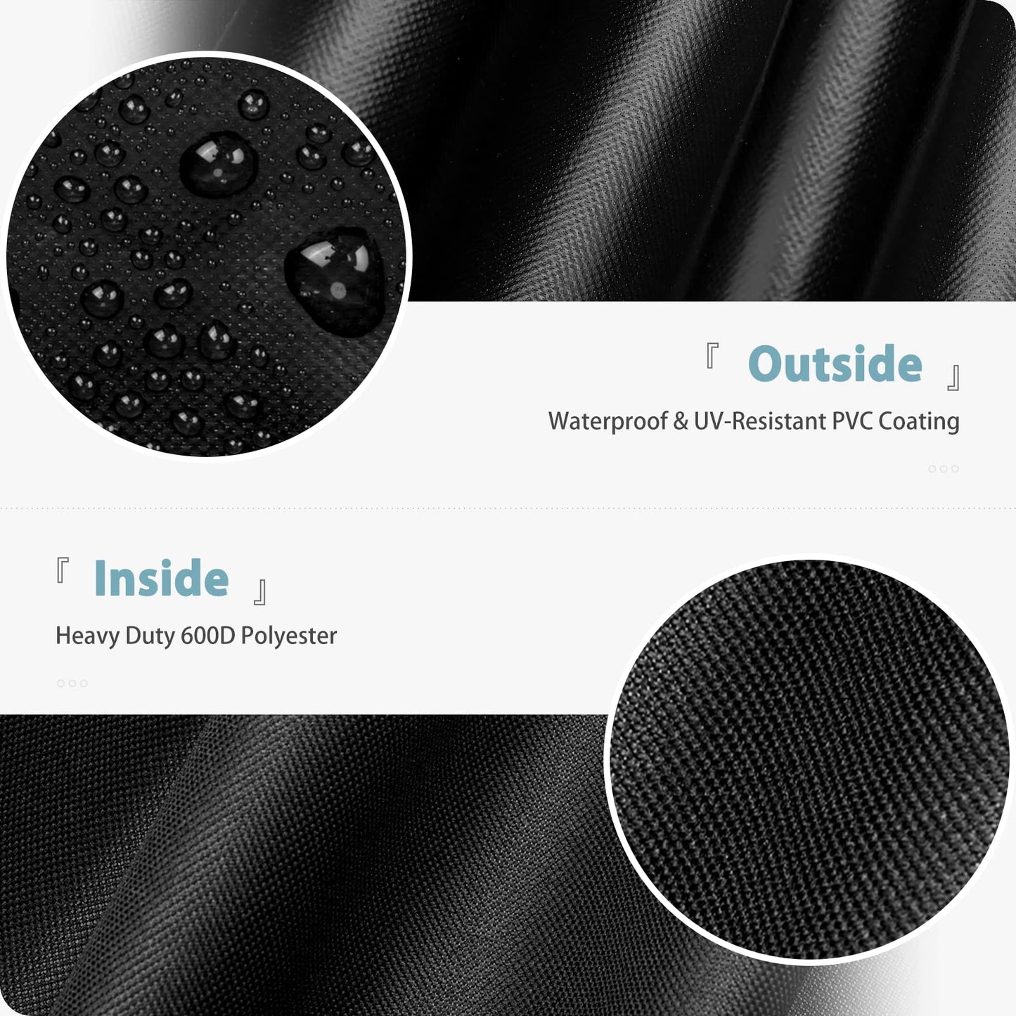 Square Fire Pit Cover, , Waterproof and Windproof, 32 x 32 x 24 Inches, Black