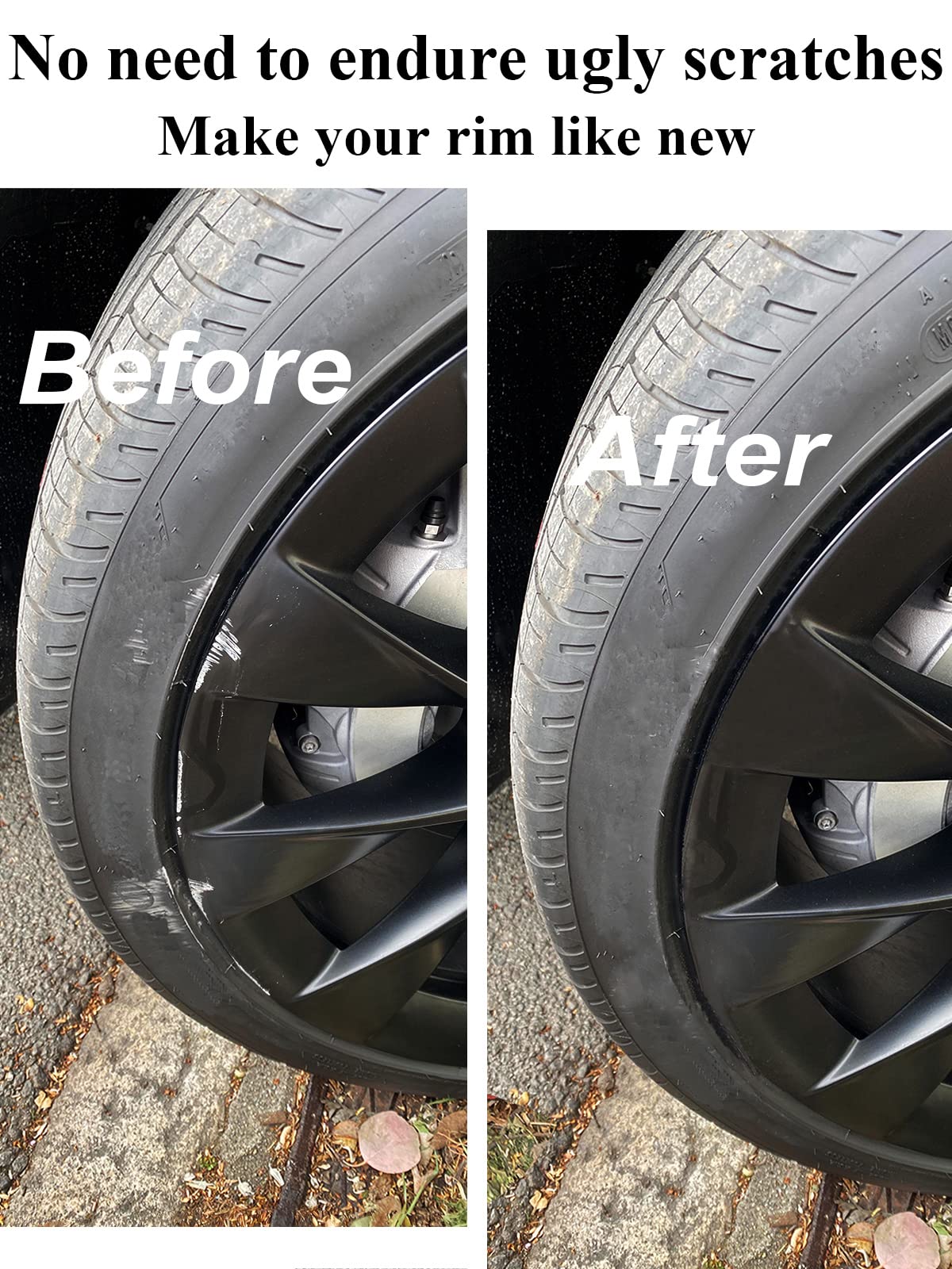 Matte Black Rim Touch Up Paint Wheel Scratch Repair Pen for Car Wheel Rims