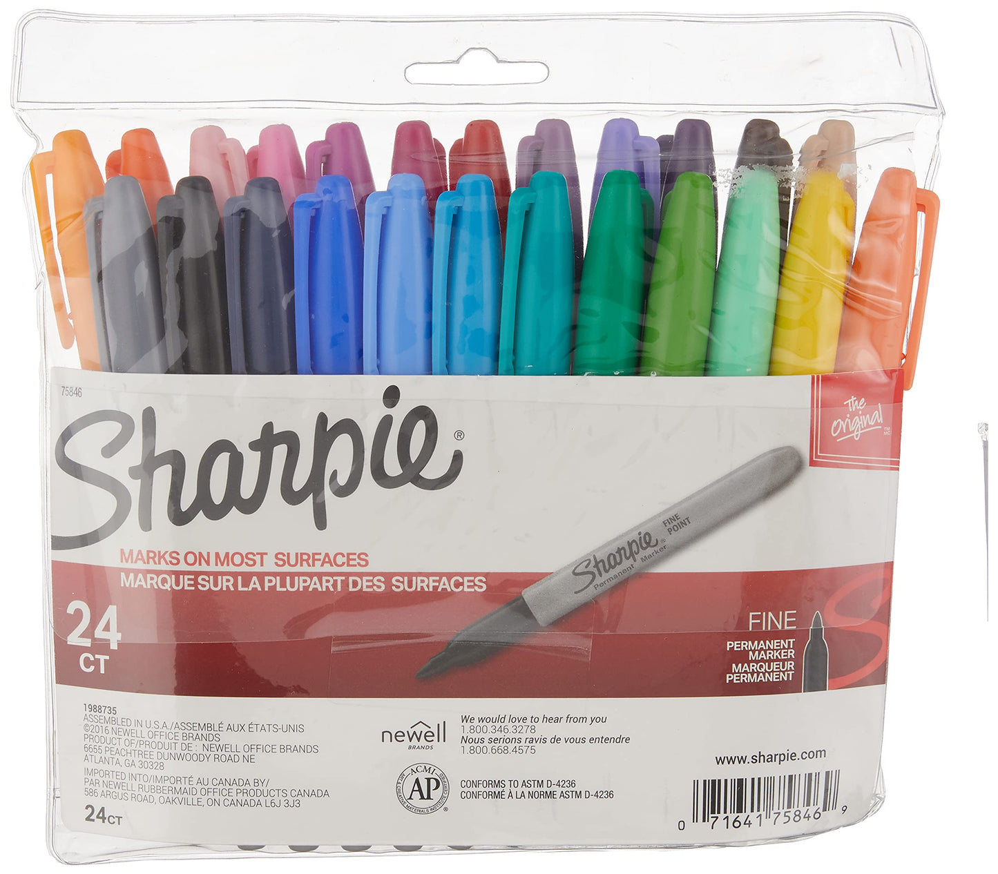 SHARPIE Permanent Markers, Fine Point, 24 Count (75846)