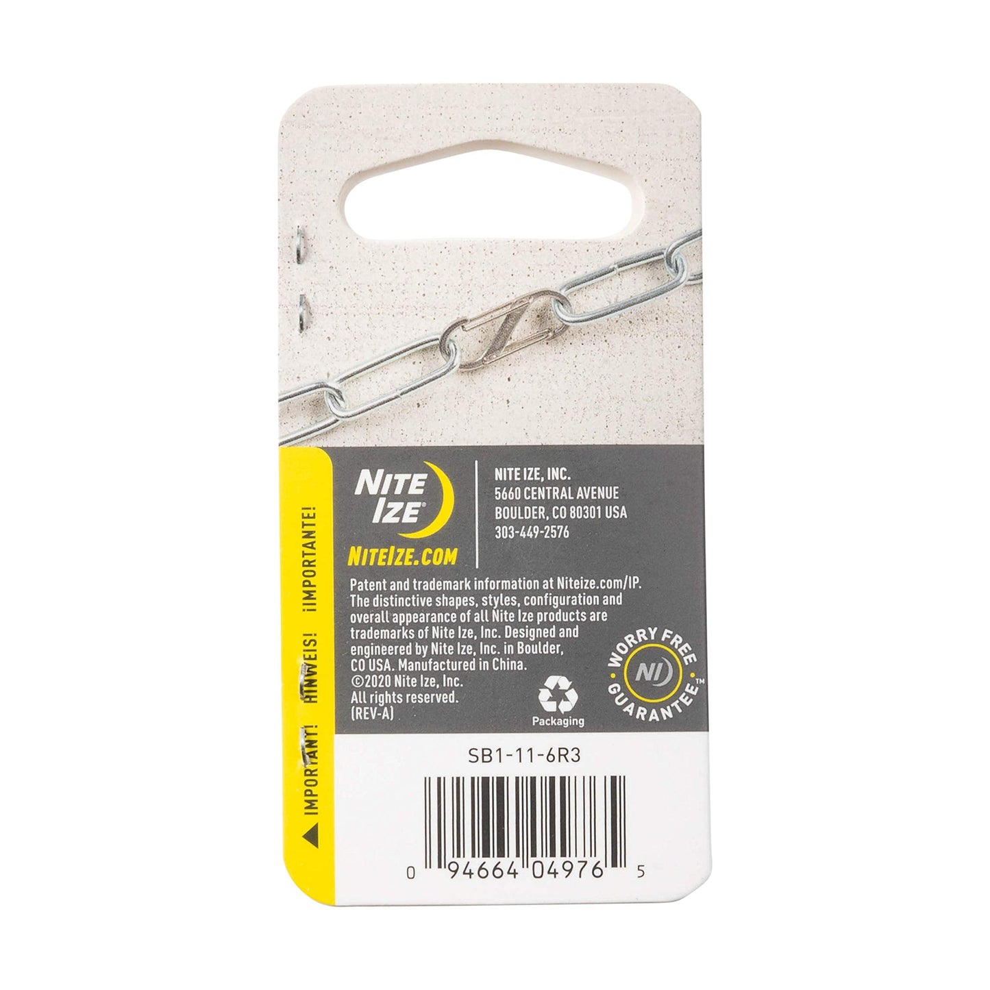 Nite Ize SB1-11-6R3 S-Biner Dual Carabiner, Size #1, Stainless Steel