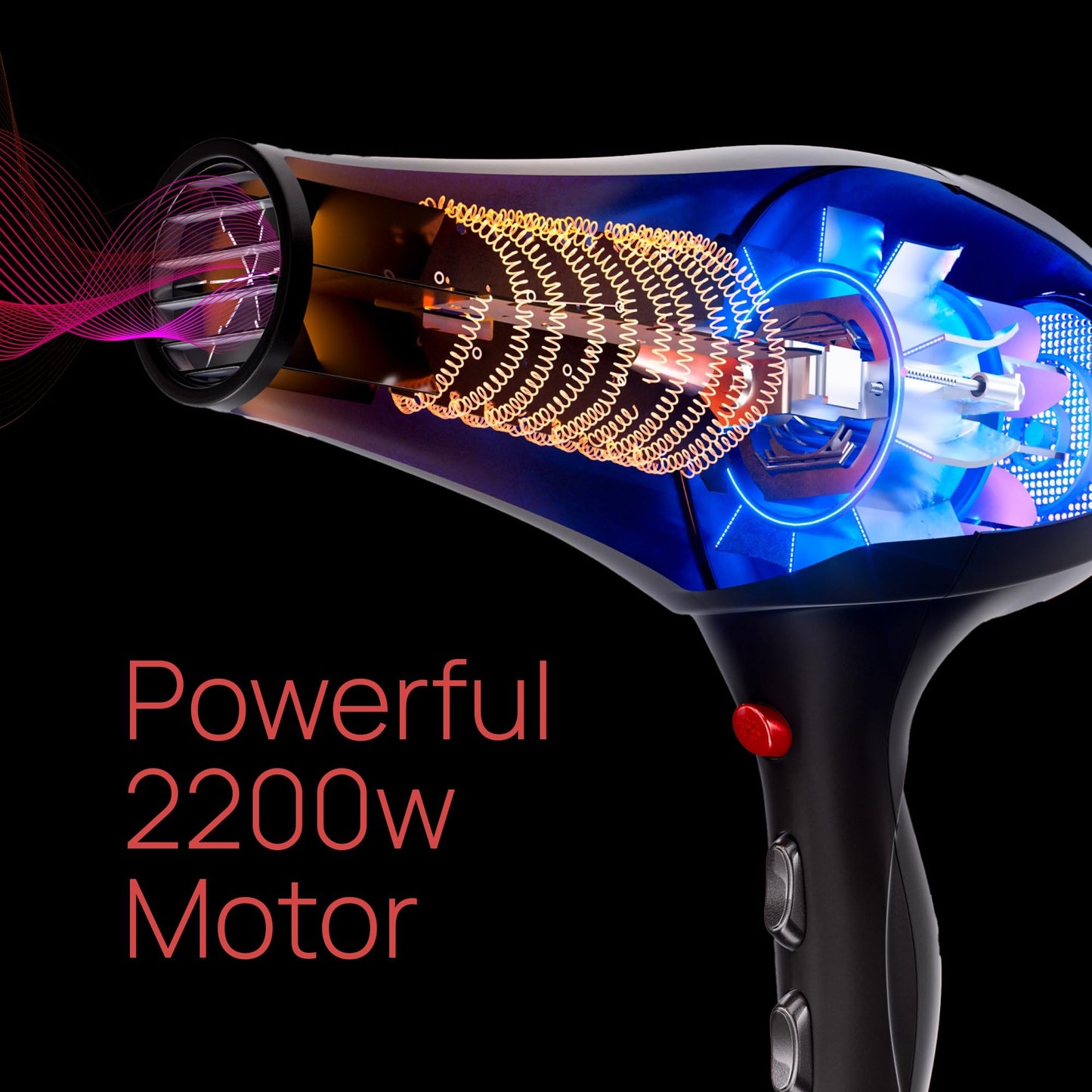 Professional Ionic Hair Dryer for Salon - 2200W Powerful Blow Dryer Lightweight