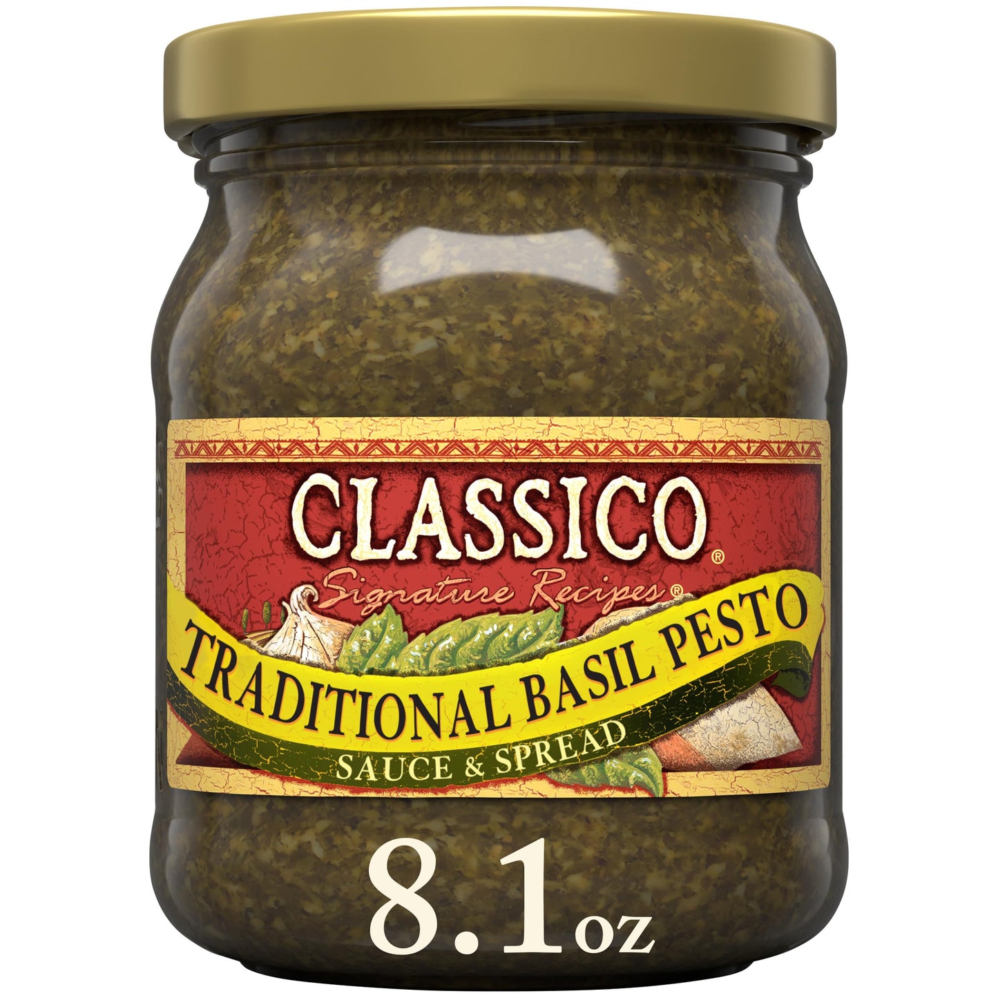 Classico Signature Recipes Traditional Basil Pesto Sauce & Spread (8.1 oz Jar)