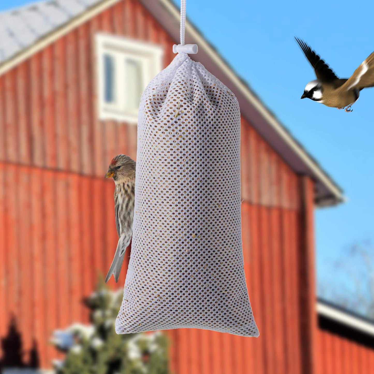 Shihanee 6 Pieces Finch Sock Feeder Bird Feeder Socks for Wild Bird Seed Sock