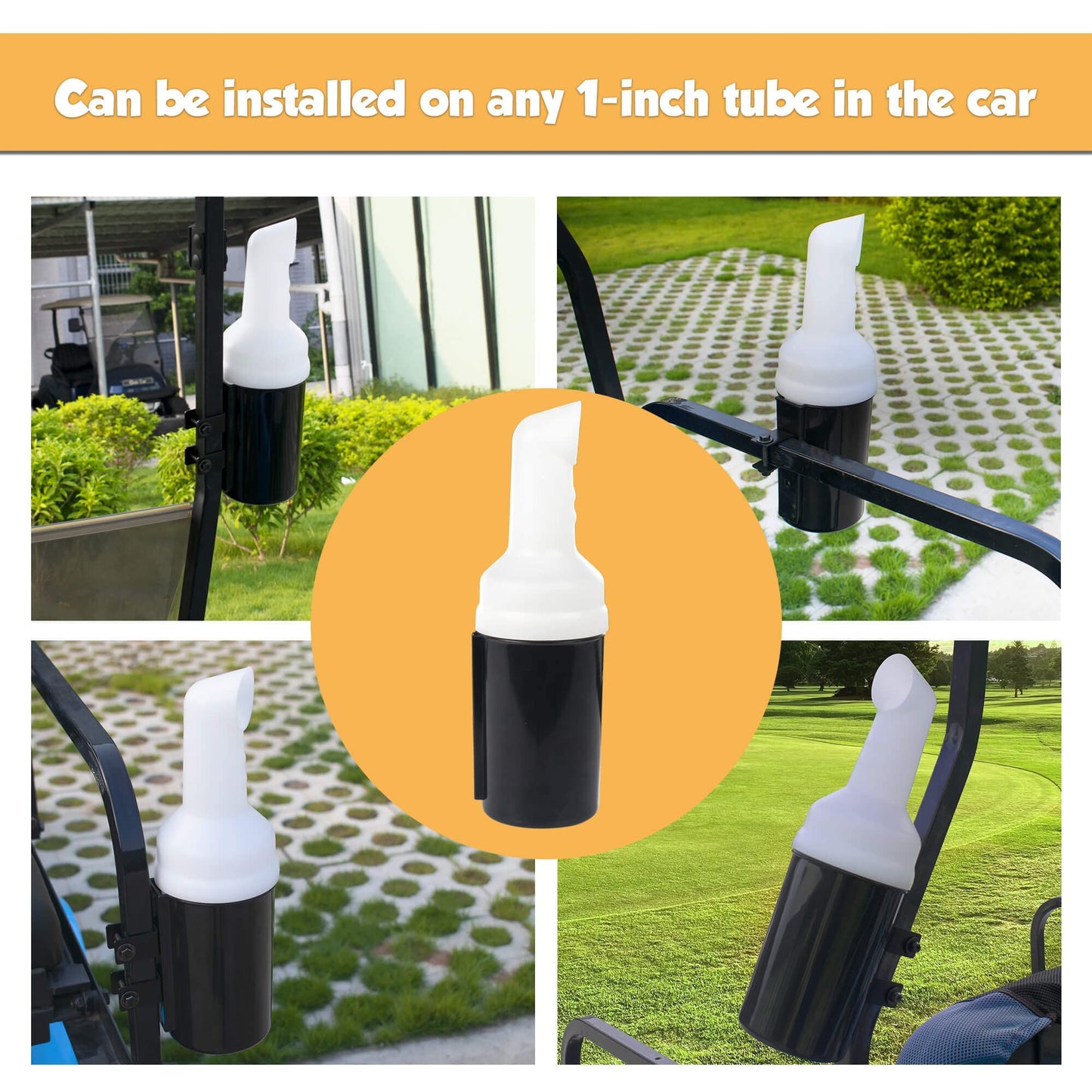 Golf Cart Sand Bottle with Holder, No-Drilling Universal Golf Sand Bottle, Divot