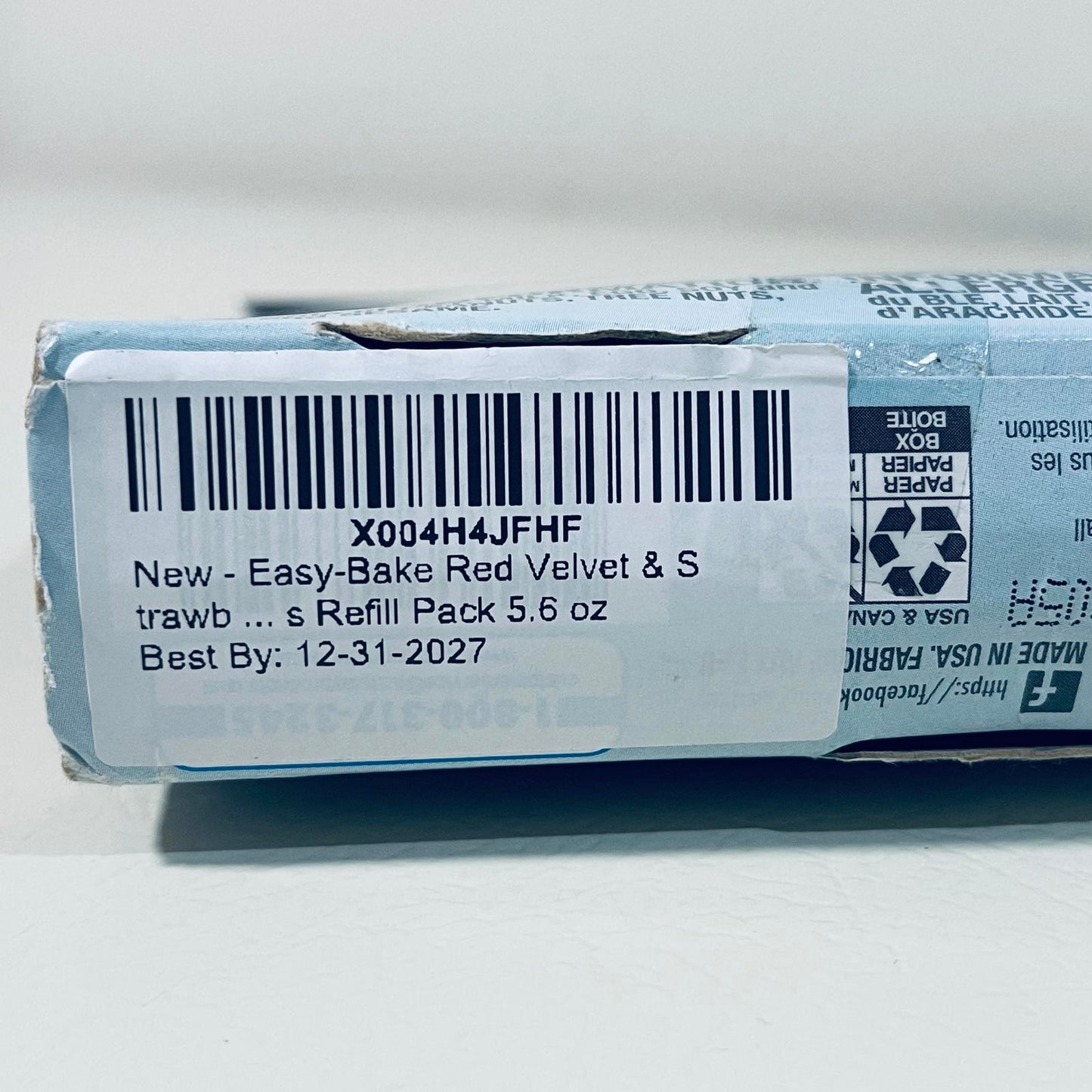 Easy-Bake Red Velvet & Strawberry-Flavored Cakes Refill Mix 5.6 oz 160g EXP 12/2027