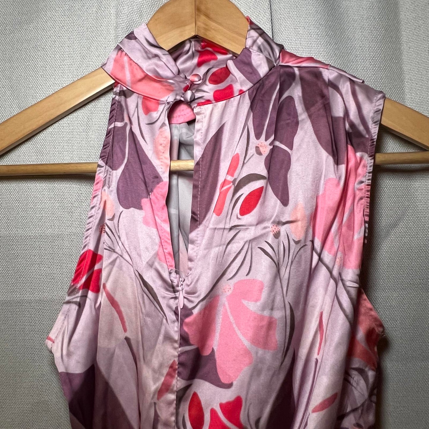 Petal & Pup Amelia Halterneck Floral Sleeveless Satin Maxi Dress