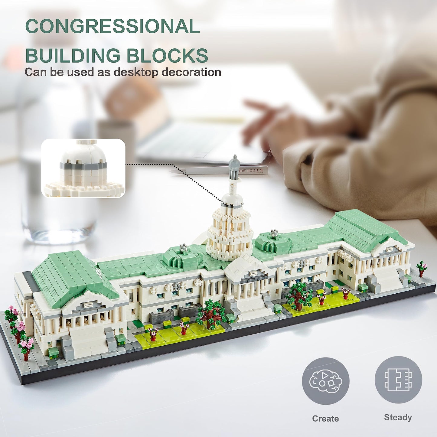 KLMEi Micro Mini Blocks United States Capitol Famous Building  (14+)  3630 PCS