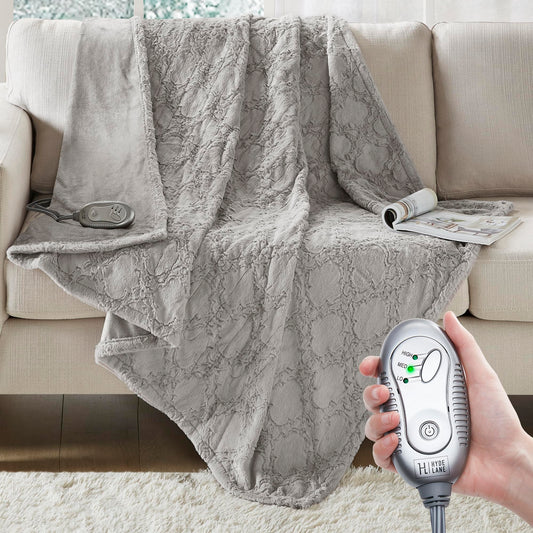 Hyde Lane Luxury Heated Electric Blanket Throw 60x70 Sherpa Reverse 3 Heat Setti