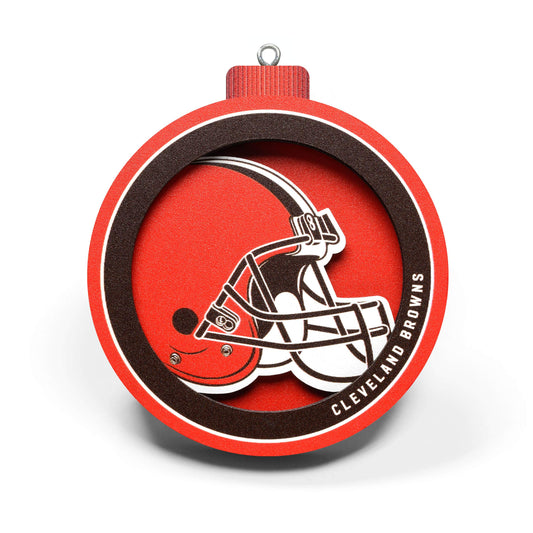 Cleveland Browns YouTheFan 3D Logo Series Ornament, Team Colors