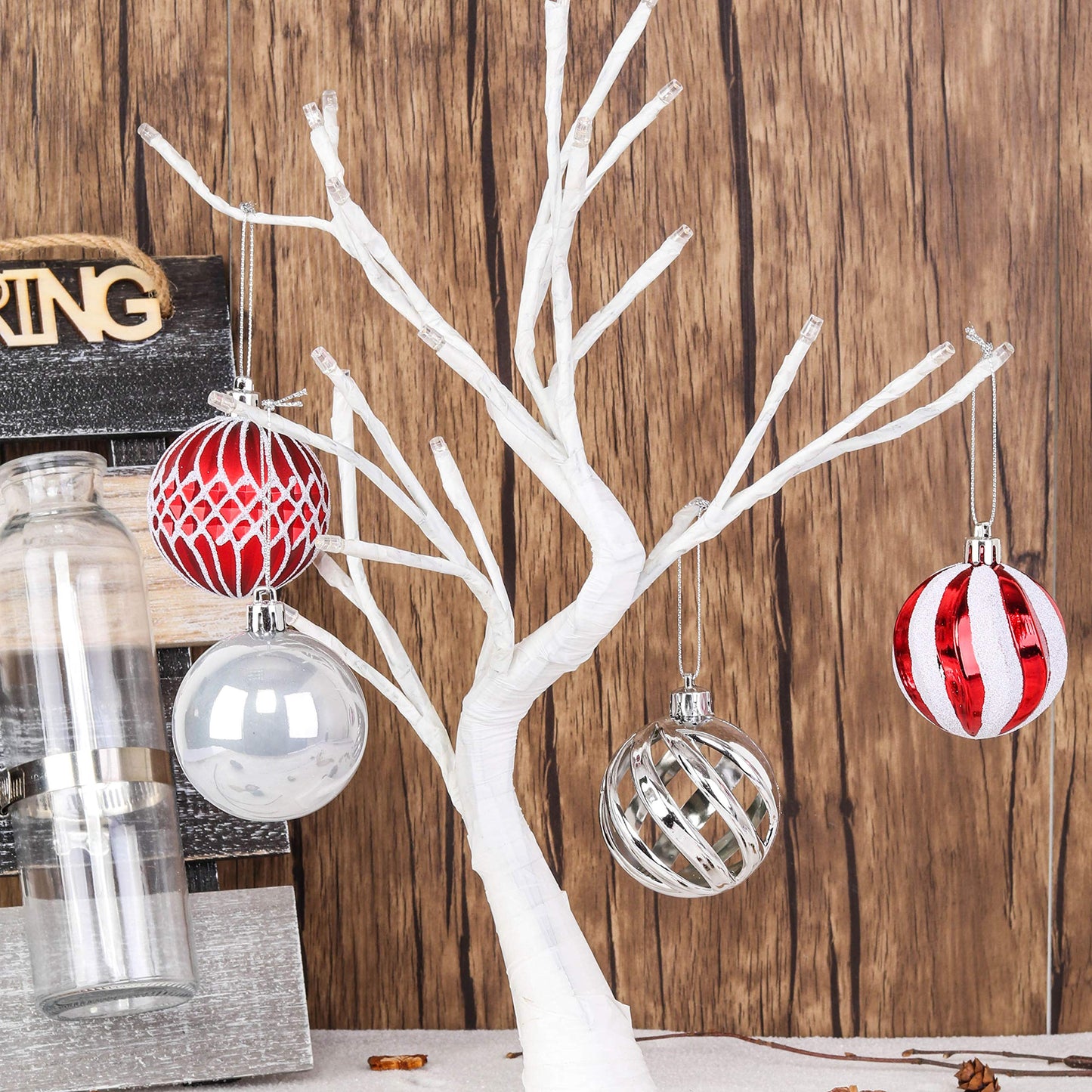 24pcs 2.36'' Christmas Tree Balls Ornaments Shatterproof Colorful Glittering