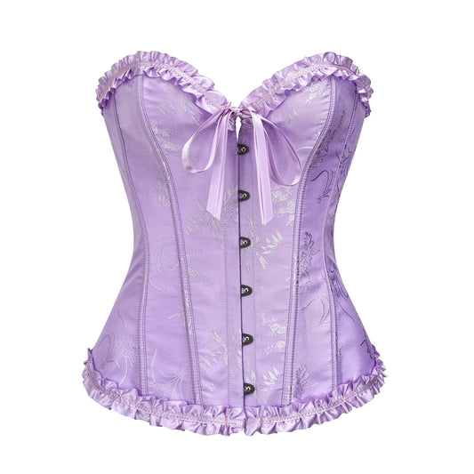 Bustier Corset Top for Women Overbust LaceUp Waist Cincher Shapewear Lingerie XL