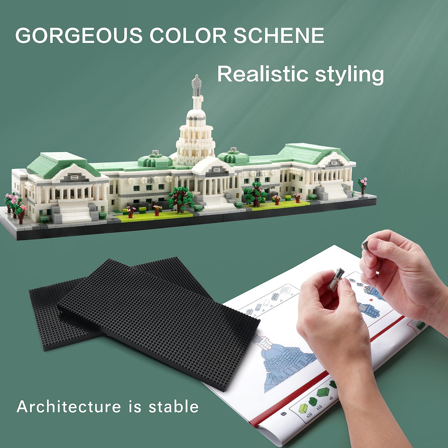 KLMEi Micro Mini Blocks United States Capitol Famous Building  (14+)  3630 PCS