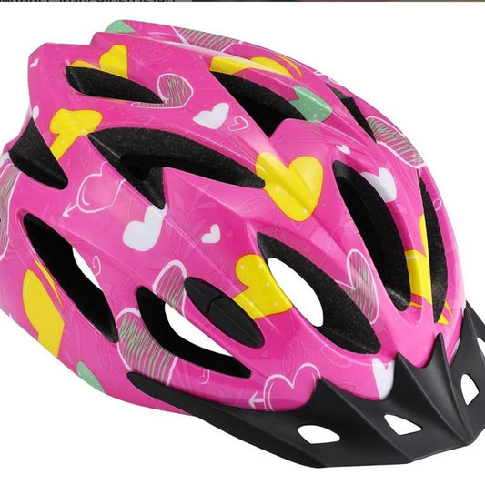 Adjustable Kids Bicycle Helmet with Heart Pattern