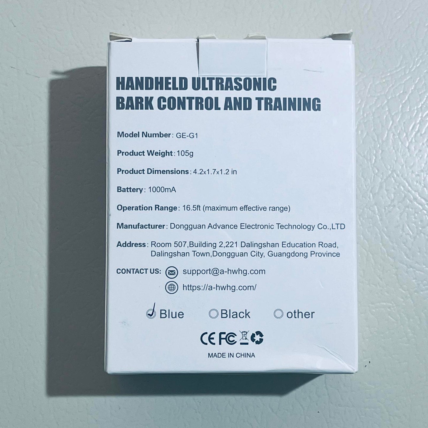 Handheld Ultrasonic Bark Control and Training Device