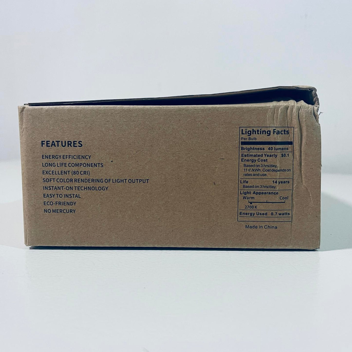 LED Filament Light Bulbs 25-Pack E17 Base 0.7W 40LM