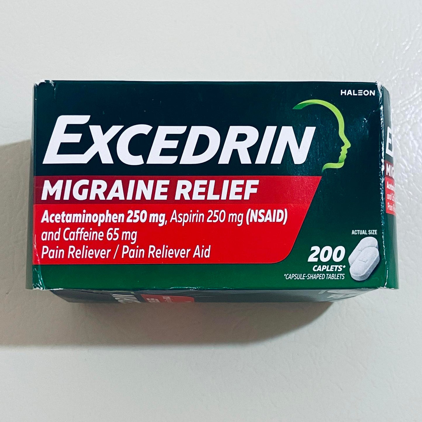 Excedrin Migraine Relief Pain Reliever Aid 200 Caplets EXP 6/2028