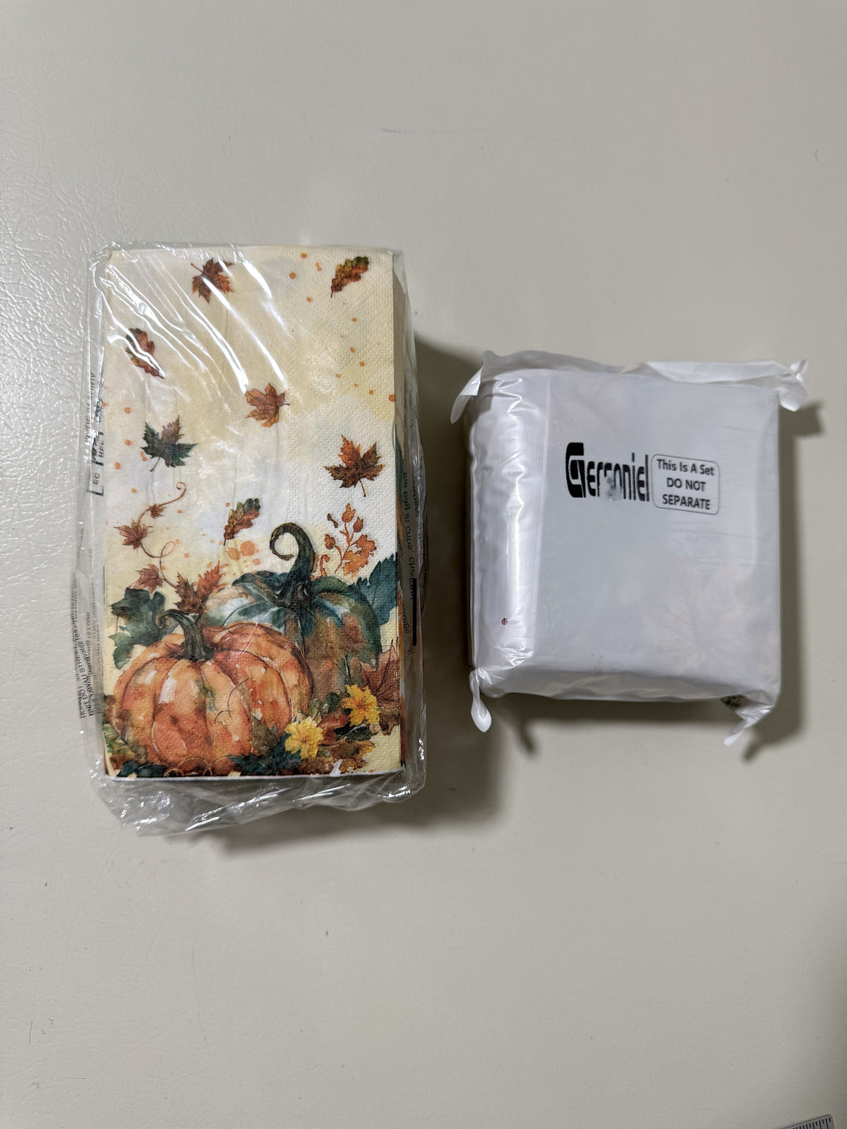 Thanksgiving Paper Napkin Set 200 Count Cocktail and Guest Towel Pumpkin Fall