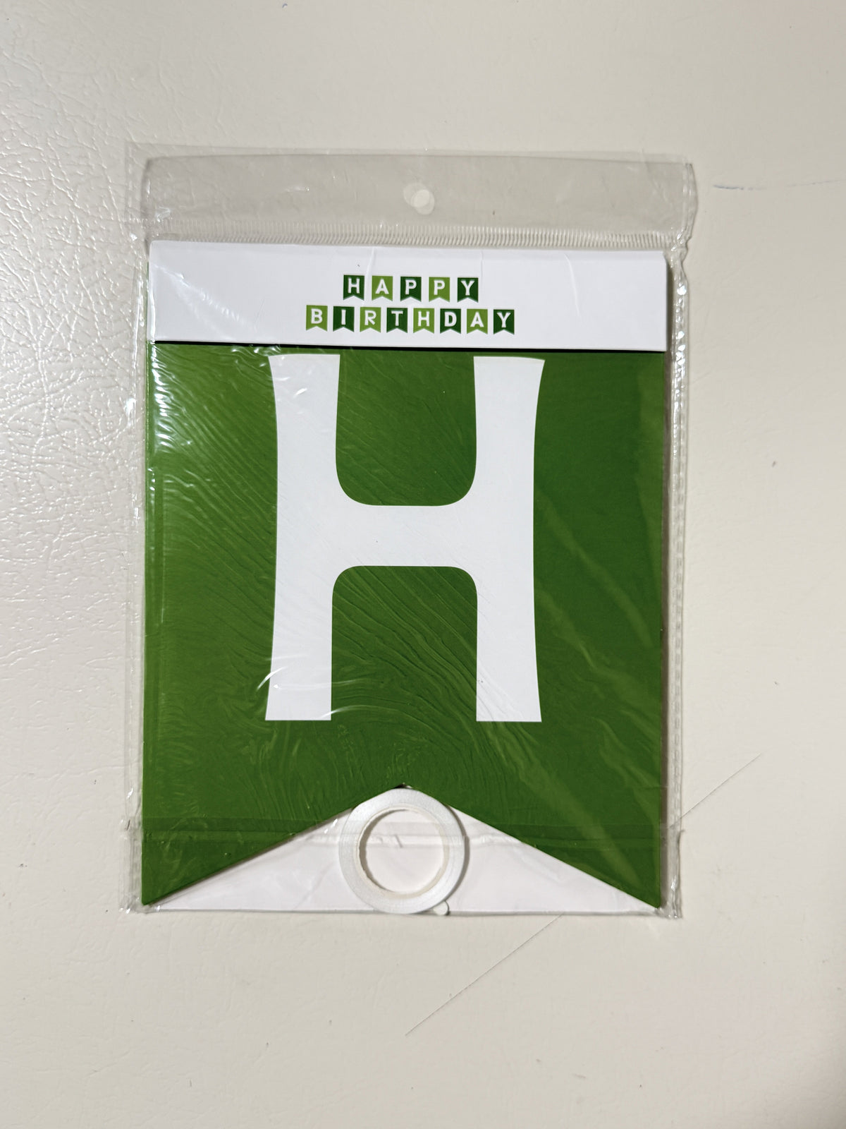 Happy Birthday Banner Green Two Tone 13 Piece Bunting Garland
