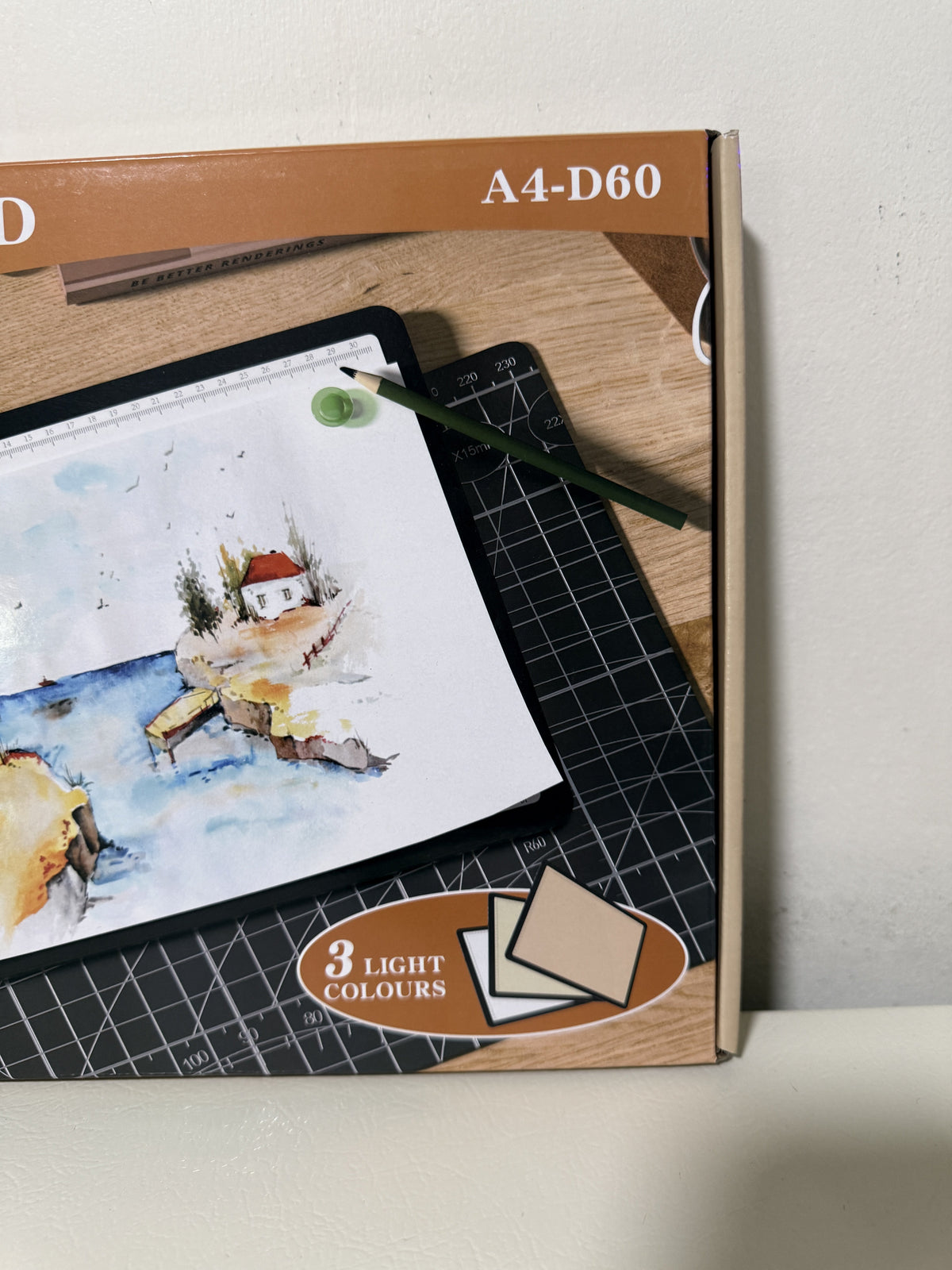 A4 LED Light Pad Rechargeable 4000mAh Tracing Box Diamond Painting Black
