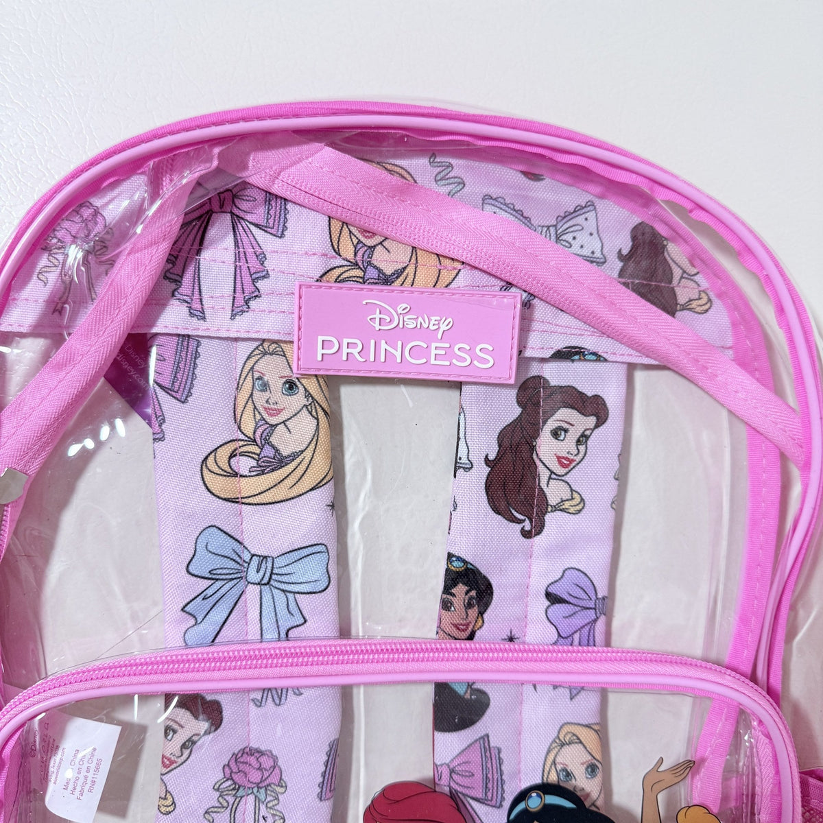 Disney Princess Kids Clear PVC Backpack 16 Inch Full Size School Stadium