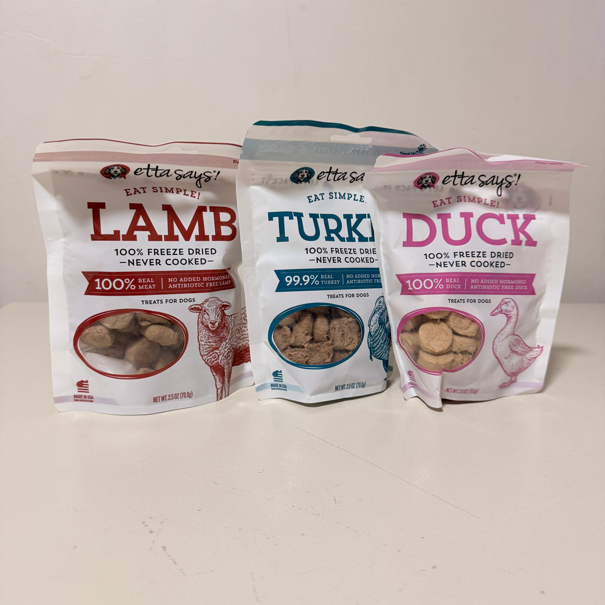 Etta Says Freeze Dried Dog Treats 3-Pack, Lamb Turkey Duck, BB 5/2028 - view 1 of 9