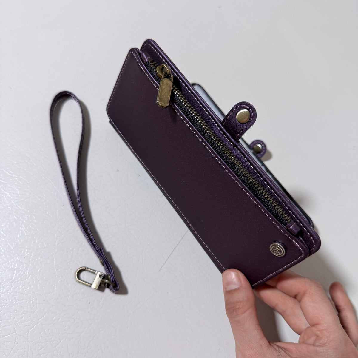 Moto G 5G 2025 Wallet Case with Card Slots and Wrist Strap, Purple - view 4 of 10