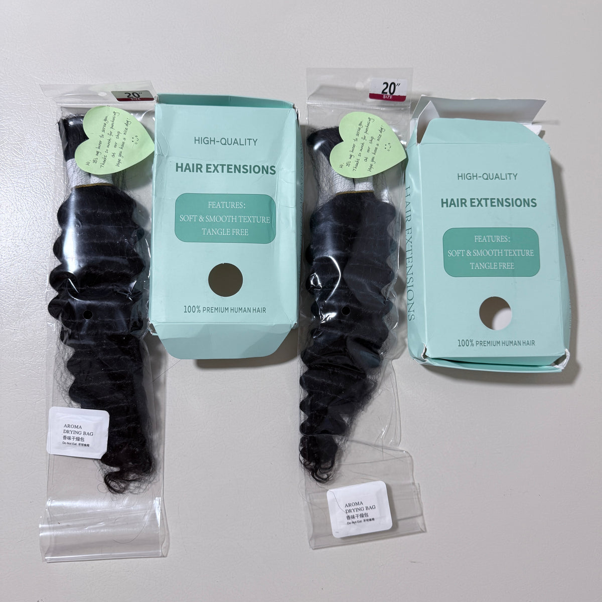 Human Hair Extensions 20 in, Loose Wave, Natural Black, Two Pieces - view 3 of 5