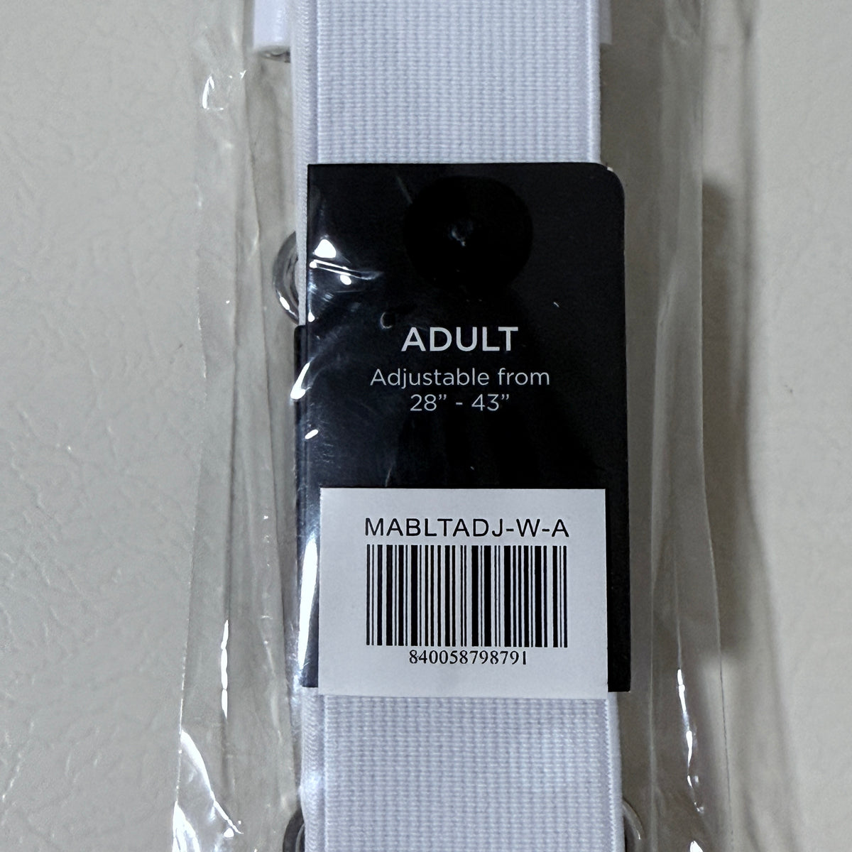 Marucci Adjustable Elastic Baseball Belt, Adult, White - view 3 of 6