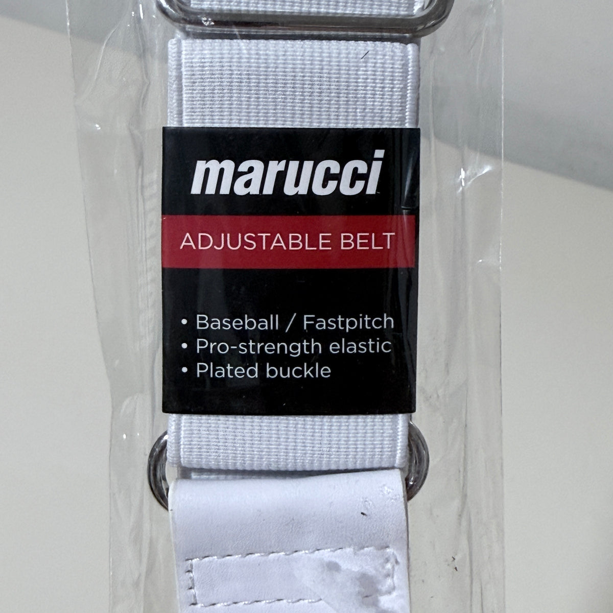Marucci Adjustable Elastic Baseball Belt, Adult, White - view 5 of 6
