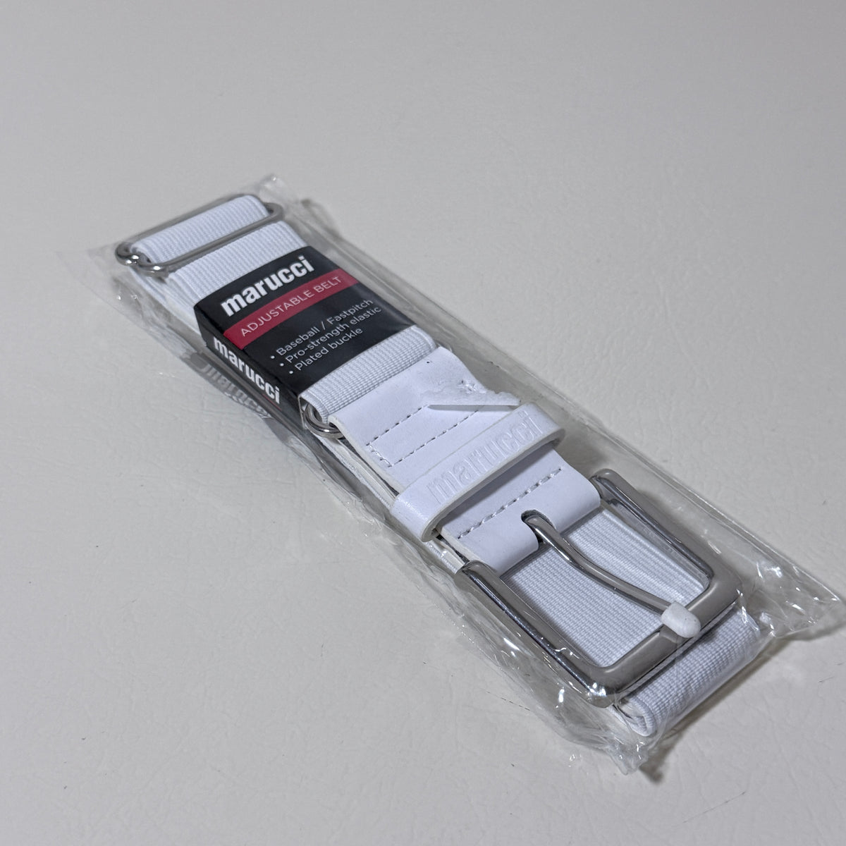 Marucci Adjustable Elastic Baseball Belt, Adult, White - view 6 of 6