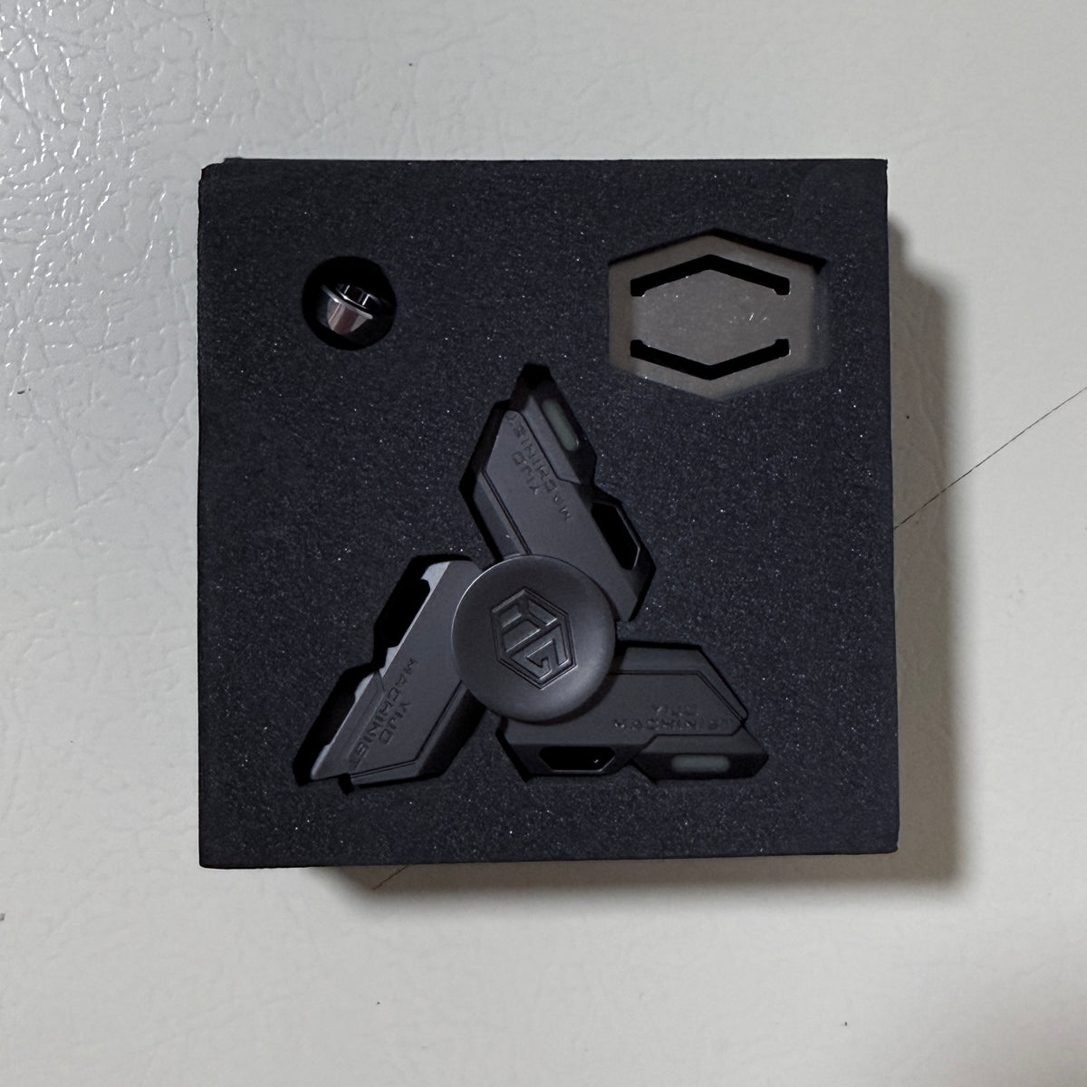 Glow in the Dark Metal Fidget Spinner Three Blade Hand Spinner, Black - view 4 of 7