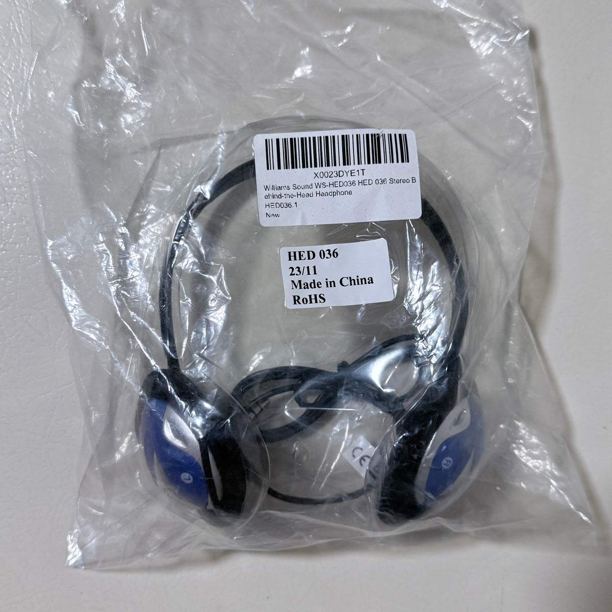 Williams Sound HED 036 Behind the Head Headphone, Blue and Black - view 1 of 8